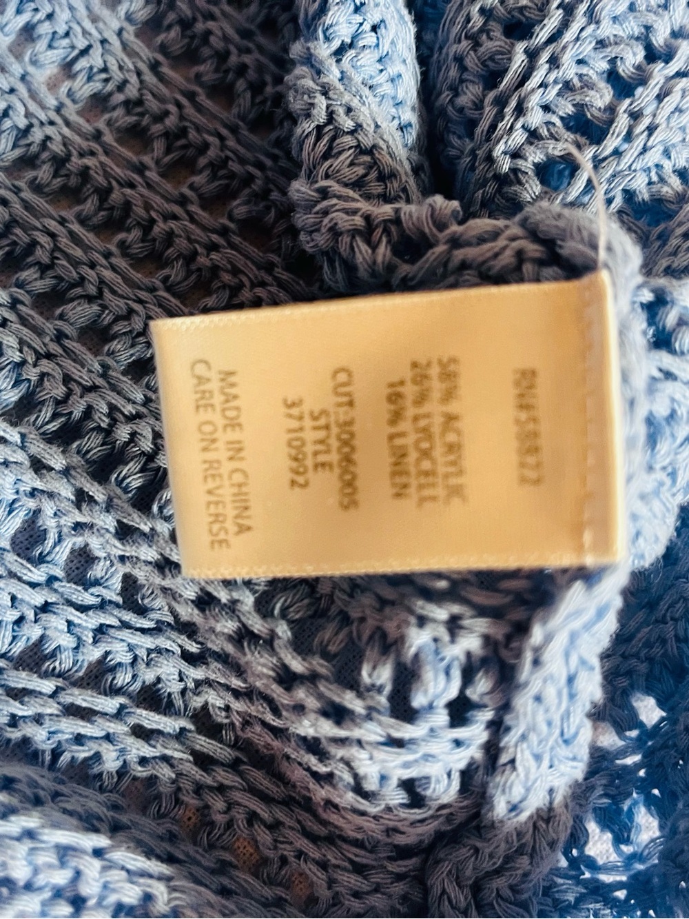 Sky Blue Open-Knit Short Sleeve Top - Picture 5 of 7
